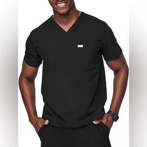 Figs Technical Collection 3-Pocket Black Scrub Top